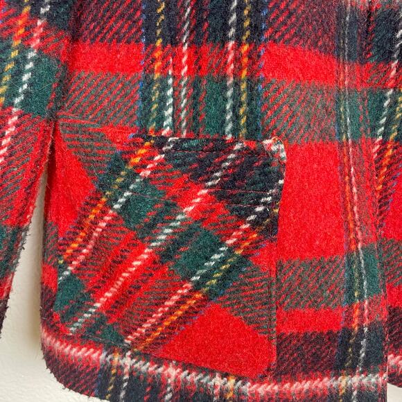 Vintage Womens Blazer Sz S Tartan Wool Scotland Plaid Coat Holiday Christmas - Picture 4 of 8